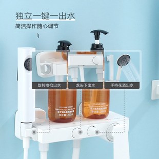 奶油风花洒套装白色简易无顶喷家用淋浴全铜恒温全套watermax同款