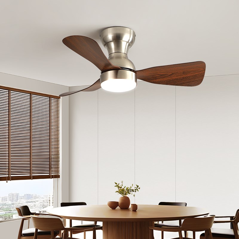 卧室风扇灯吸顶护眼静音简约书房餐厅家用小风扇吊灯中古风新中式