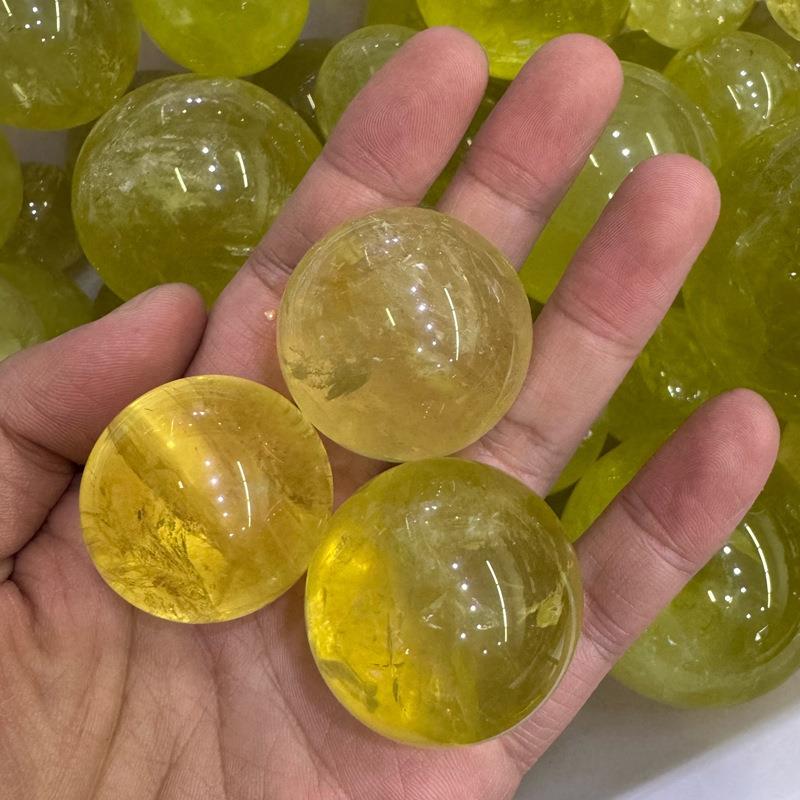 天然石黄水晶球装饰水晶摆件厂家直销风水球小球居家工艺品