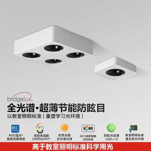 诺尔德全光谱明装筒灯超薄卧室四头斗胆灯无主灯客厅照明吸顶防眩