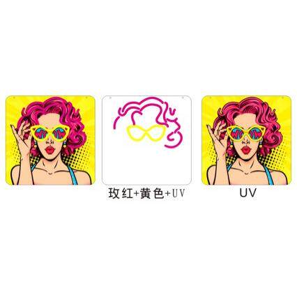 卡通人物墨镜女孩数码印花浴帘浴室涤纶防水浴帘布四件套
