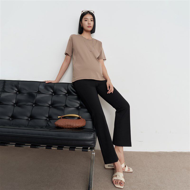 BELLYWEAR孕妇裤2024新款秋季外穿百搭通勤立体修身显瘦9分喇叭裤