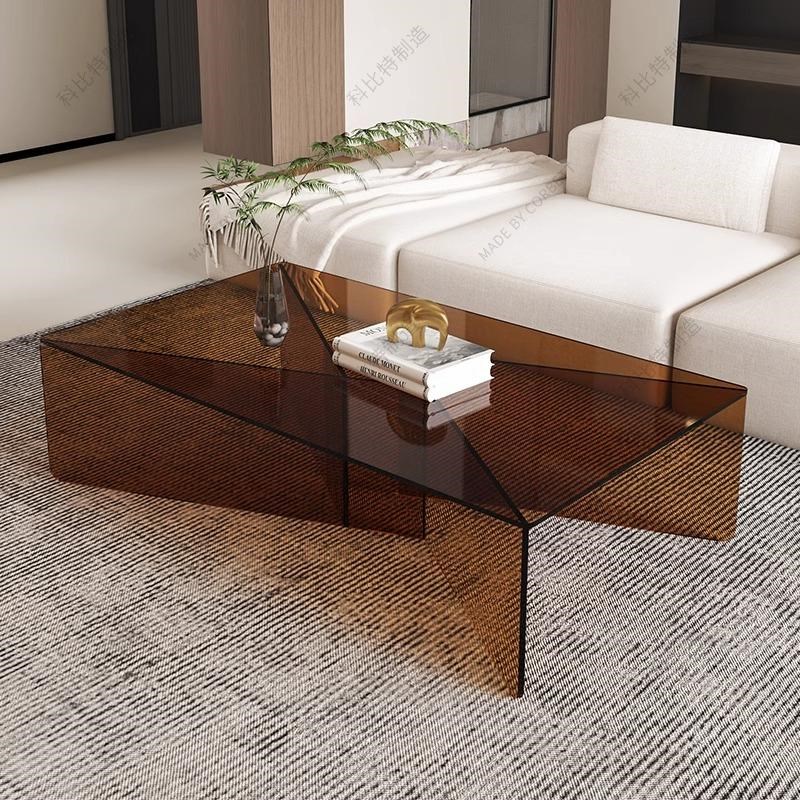 方形亚克力茶几轻奢现代简约小户型客厅家用边几商用工作室洽谈桌