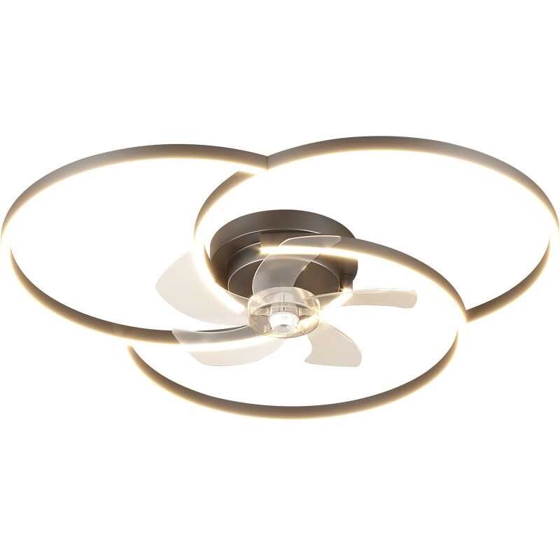 主卧室风扇灯2024新款现代简约大气客厅吸顶灯轻奢风扇一体带摇头