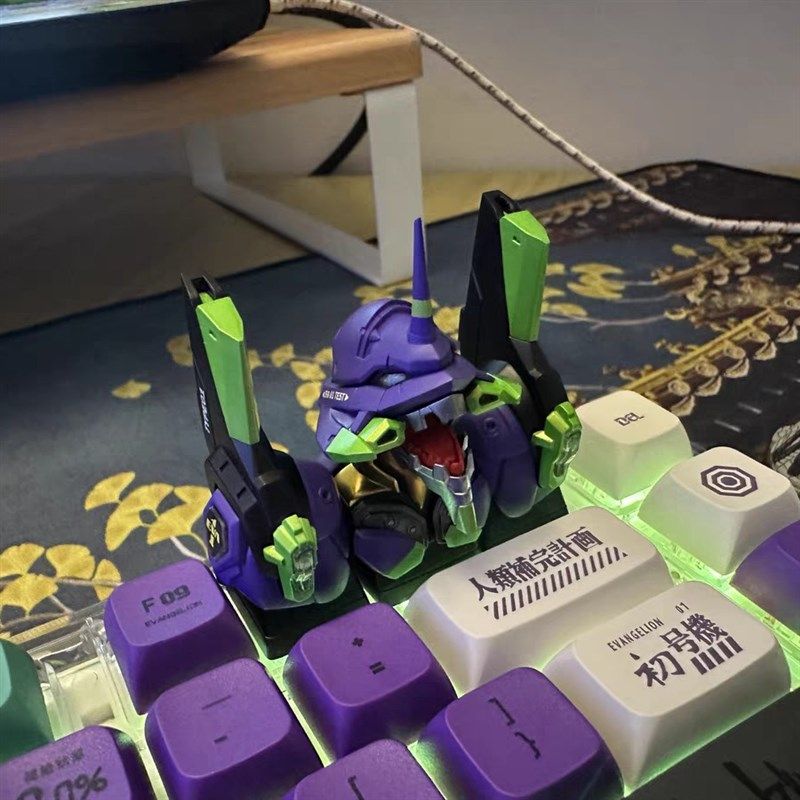 EVA三连透光高达键帽机械键盘下灯位 初号机零号机高达个性化按键