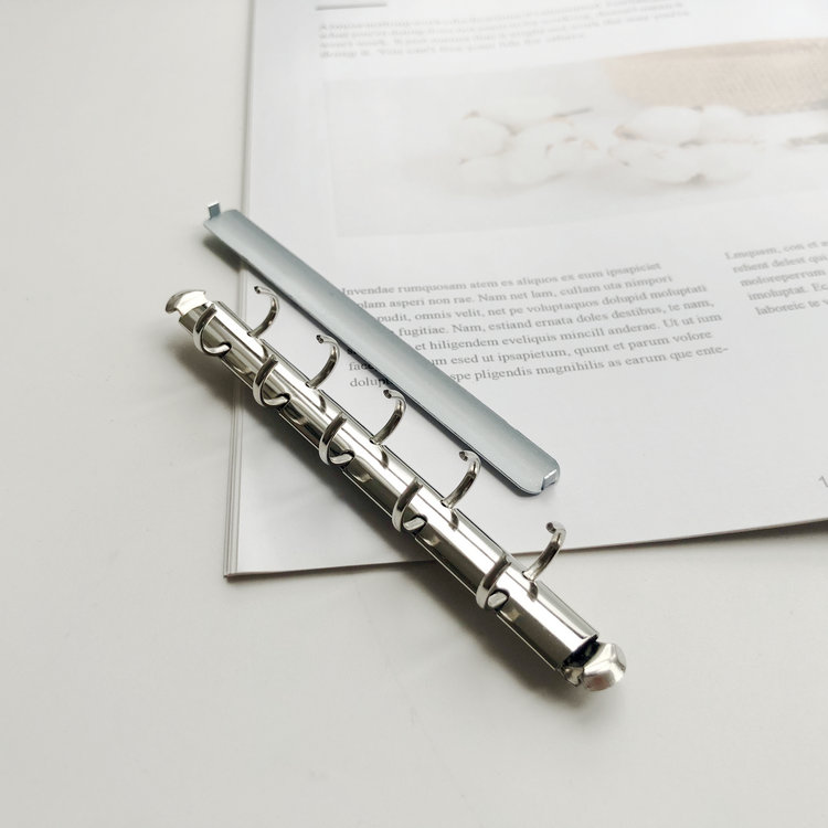 M5插板夹银色金属活页环手账本简单改造背板简便A8五孔本子DIY配