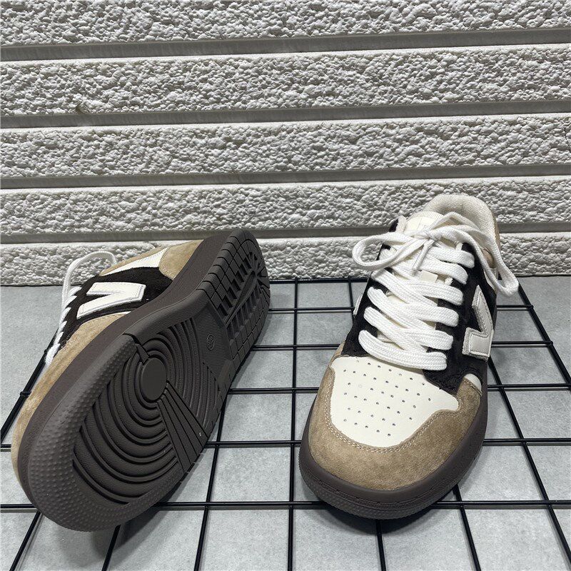 断码处理真皮复古德训鞋女秋冬新款拼色百搭时尚休闲运动鞋板鞋潮