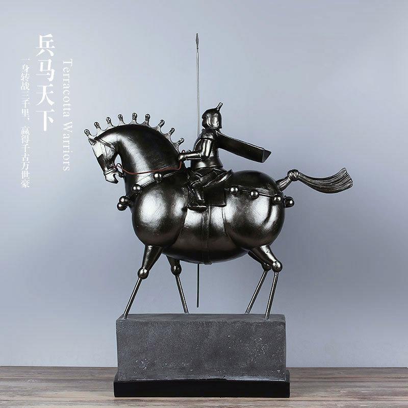 骑士战马兵马俑工艺品玄关装饰品摆件现代简约电视柜创意家居摆设