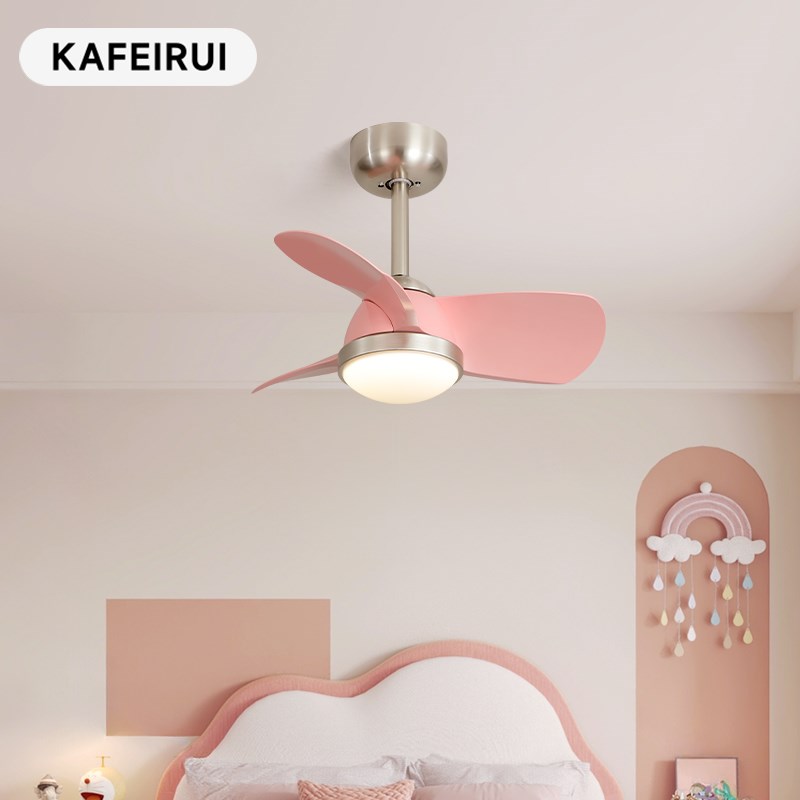 奶油风卧室风扇灯餐厅吊灯男孩女孩公主灯儿童书房护眼吸顶吊扇灯