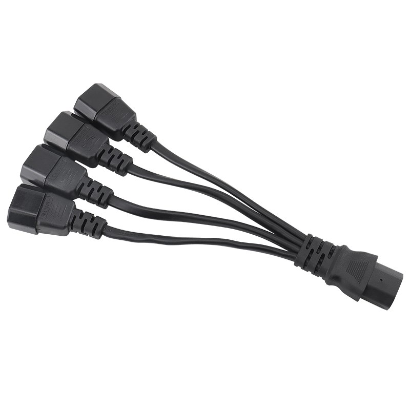 电动车三轮车一拖三地摊夜市灯电瓶连接线充电器转换一分三品字插