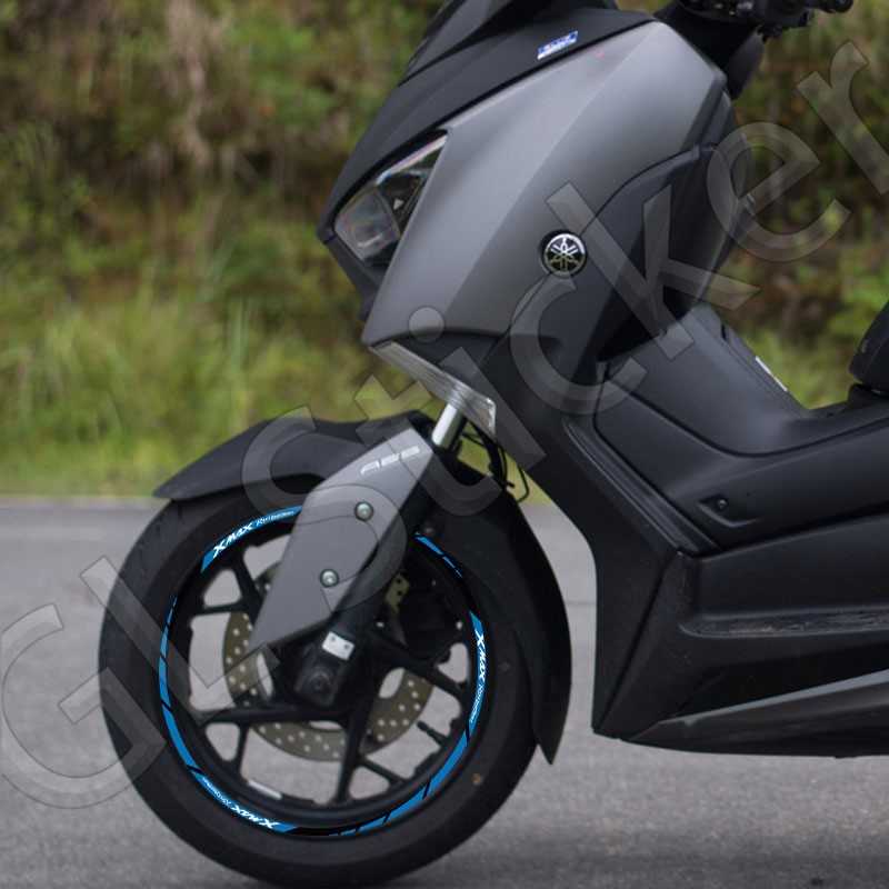 适用於山叶XMAX300反光防水轮毂贴纸改装车轮圈贴花装饰内圈贴