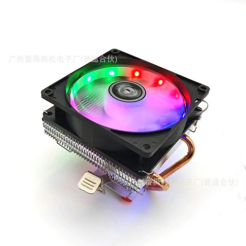 下压式CPU散热器775/115x下吹4铜管彩灯变色光用CPU风扇1200/2011