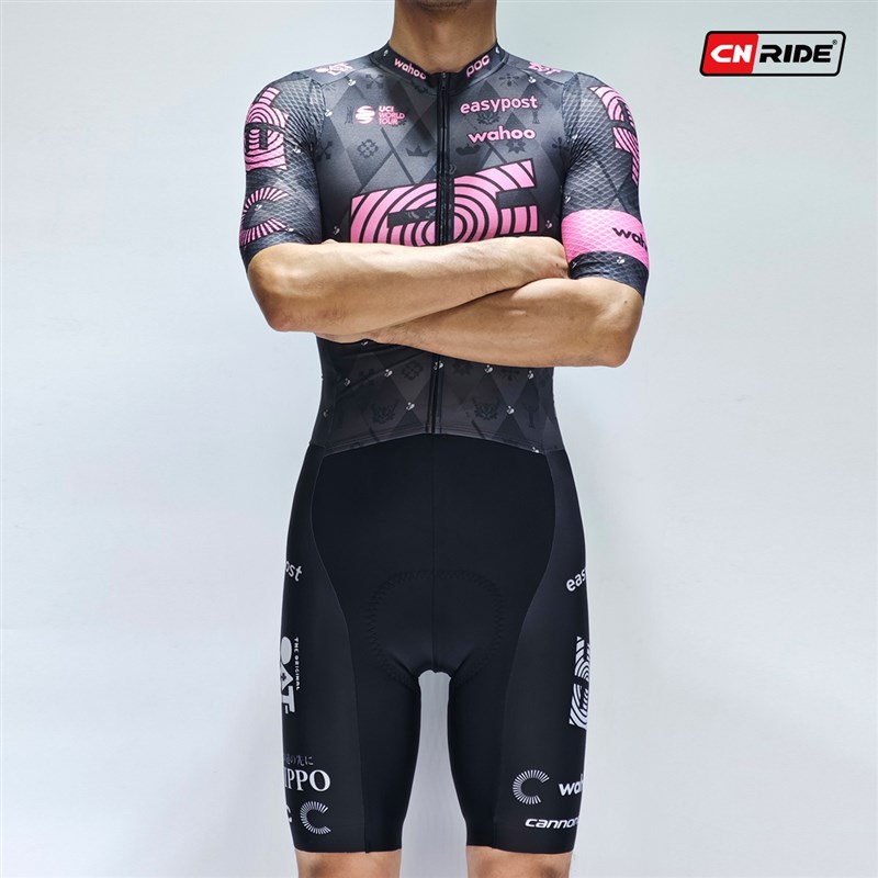 2025新款EF英孚黑色车迷版环法公路自行车队短袖竞技连体骑行服