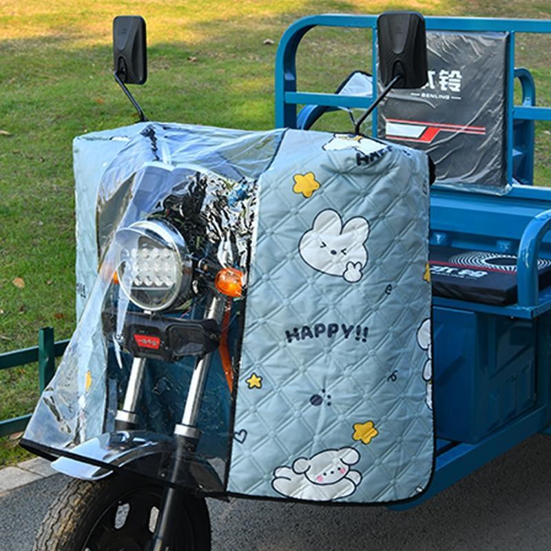 电动三轮车前挡风罩秋冬季挡风被遮阳防雨罩电瓶摩托车防寒防水