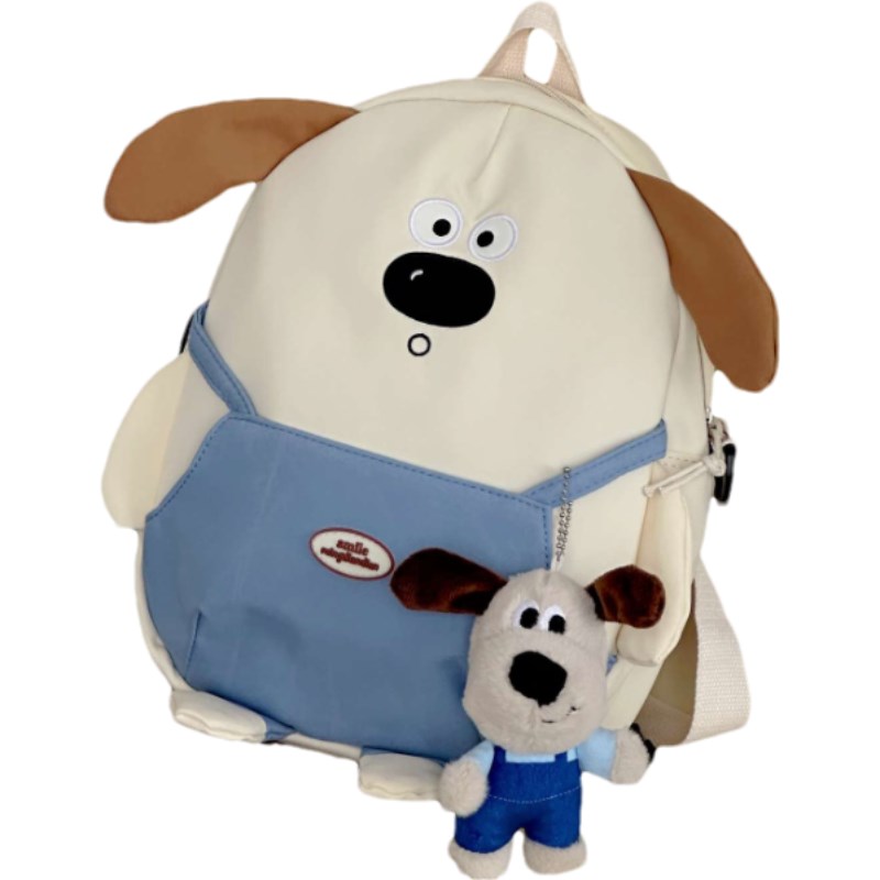 书包女可爱小狗双肩包女2024新款卡通初中生春游包包大学生上课包