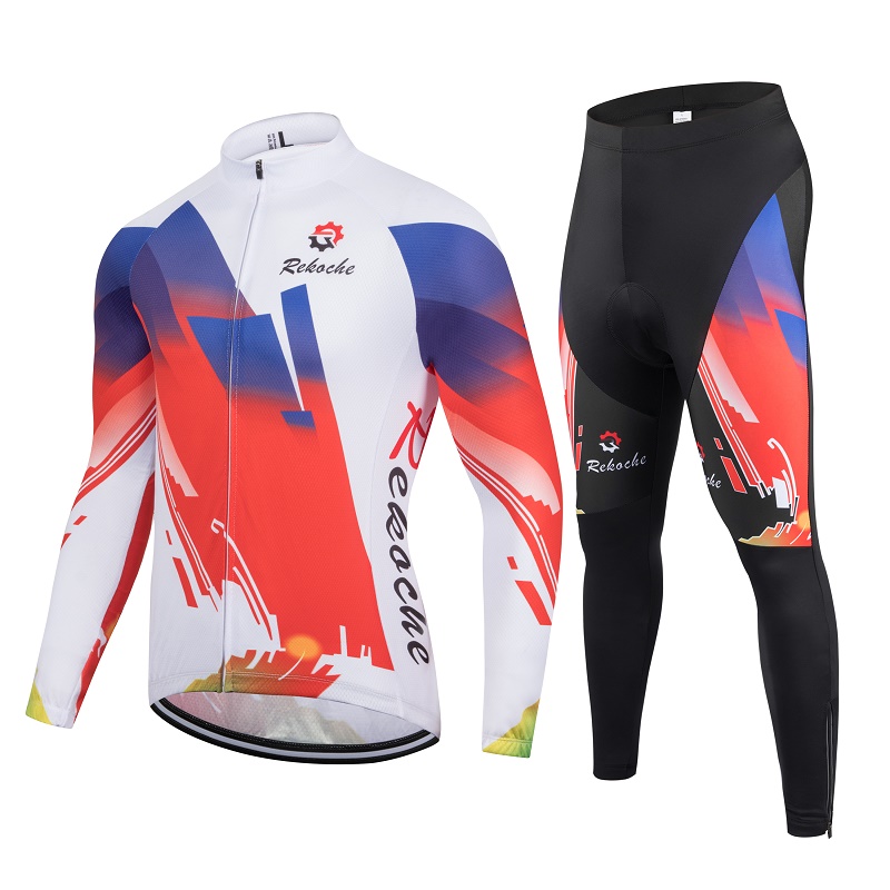 特价秋冬抓绒长袖骑行服套装男女山地公路自行车加绒单车上衣裤子