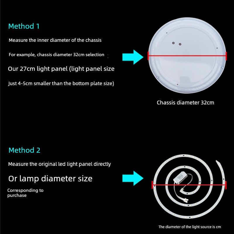 吸顶灯灯芯镜头全光谱光源三色调光板灯条风扇灯更换Led灯芯