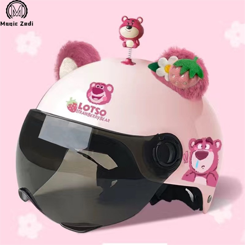 法国Magic Zedi四季通用3C认证草莓熊头盔女电动车可爱儿童安全帽