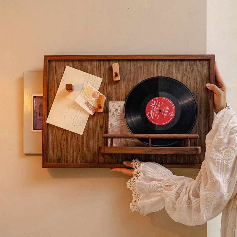 黑胡桃木电表箱装饰画轻奢高级感北欧简约免打孔电闸弱电箱盒遮挡