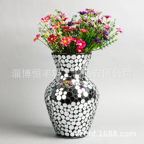 太阳能灯罩 马赛克玻璃花瓶 直筒美式烛台 风灯手工贴片 led配件