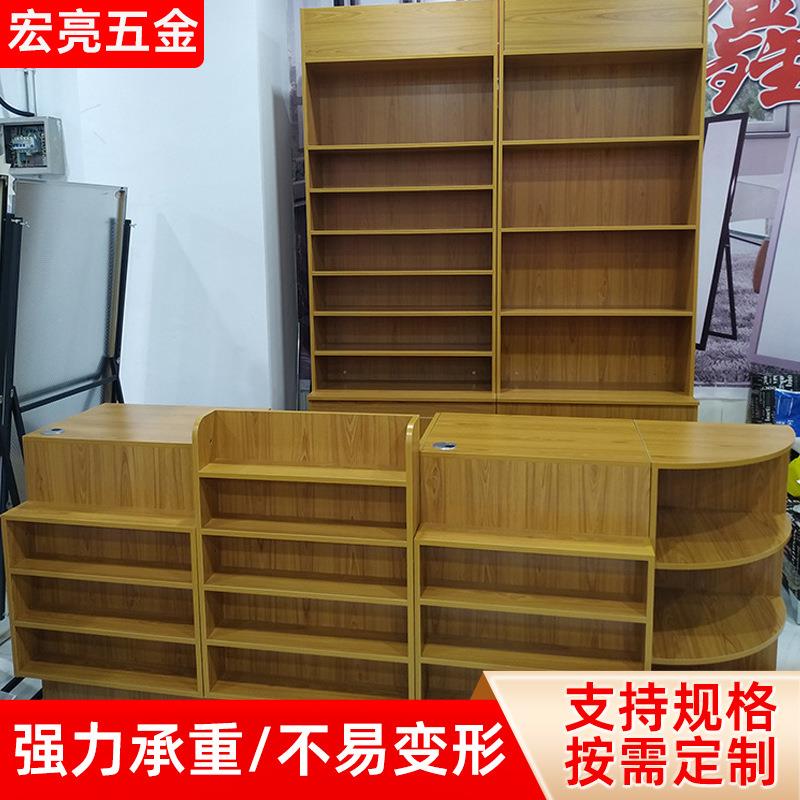 收银台组合柜 便利店木质收银柜台超市转角展示台烟酒摆放柜台