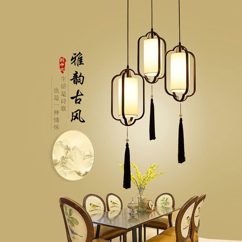新中式长吊线灯古复式楼别墅旋转楼梯吊灯餐厅中国风灯具