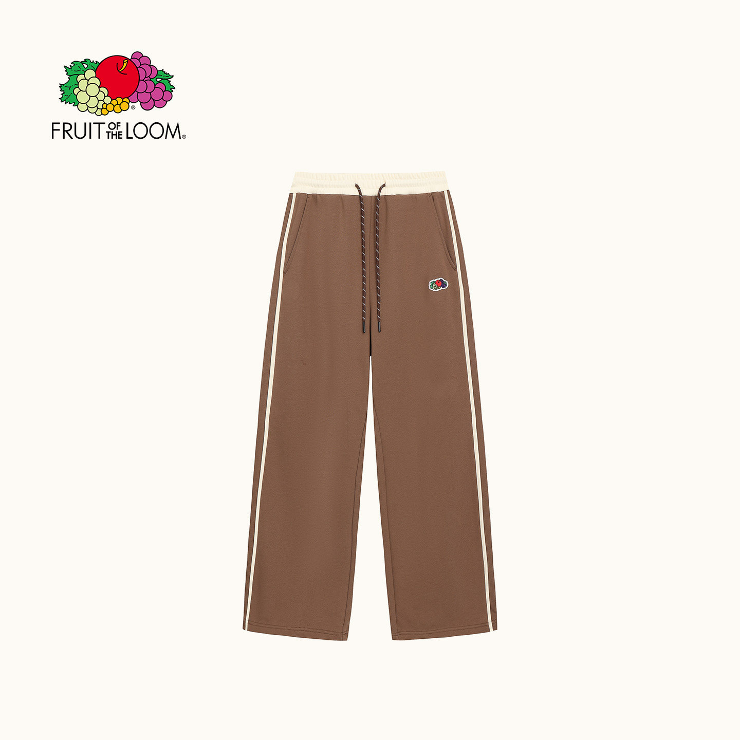 新品首发·鲜果布衣春季女休闲运动裤亲肤透气微弹阔腿直筒裤子