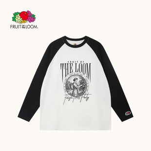 「鲜果布衣·新品上市」2026春季新款纯棉男女透气插肩袖长T恤