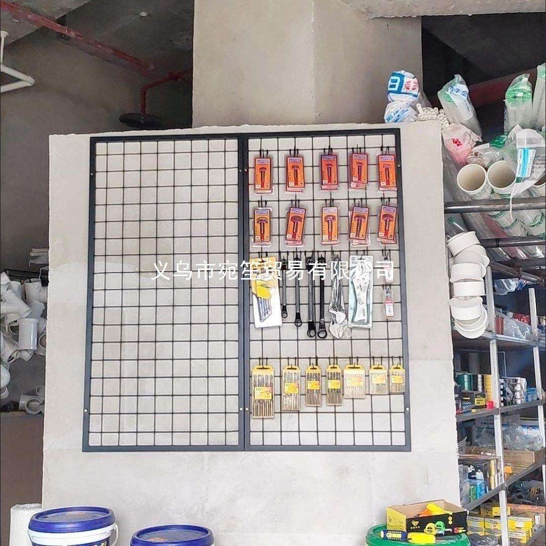 商场墙上方格网状摆摊铁艺挂式货架挂墙网格架可作上饰品架格子