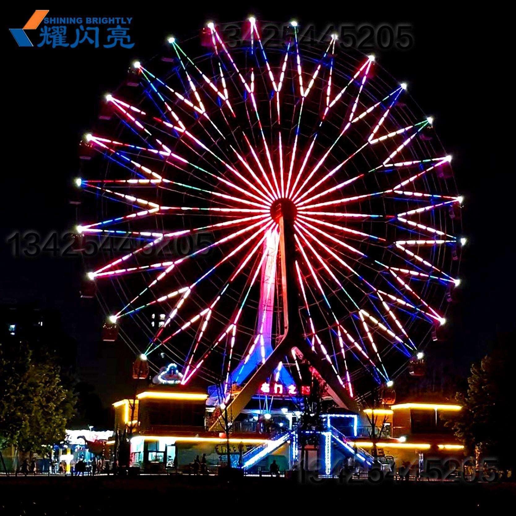 LED户外铁艺摩天轮灯造型灯旋转游乐设施公园广场灯光展示