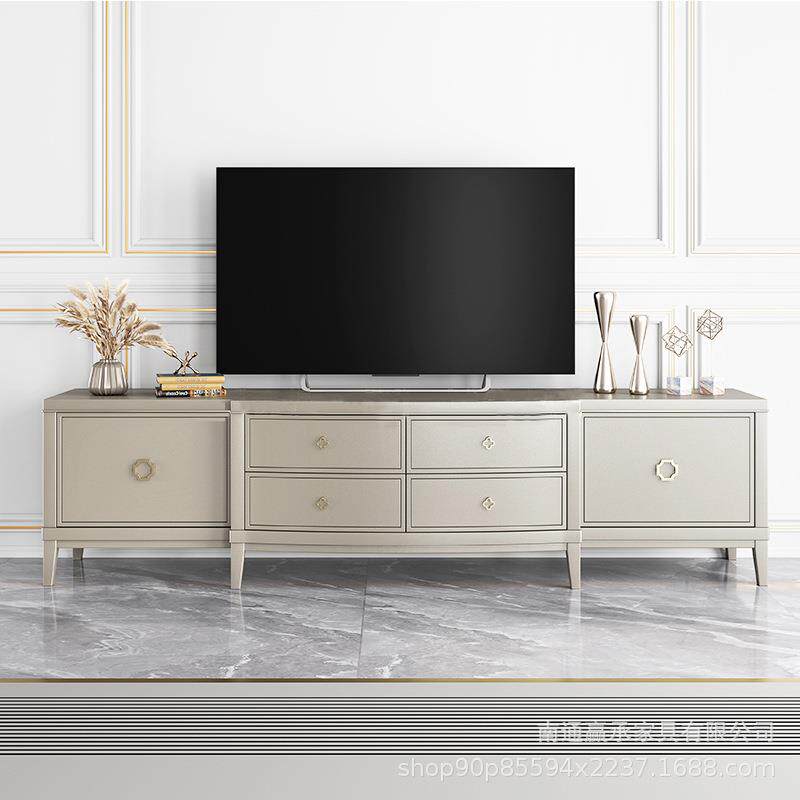 美式电视柜组合现代简约小户型新款地柜实木轻奢墙柜客厅储物柜子