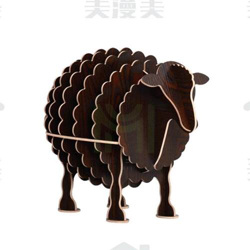 奇可多动物小羊窗户收纳架木制书架个性创意装饰摆件学校展示架