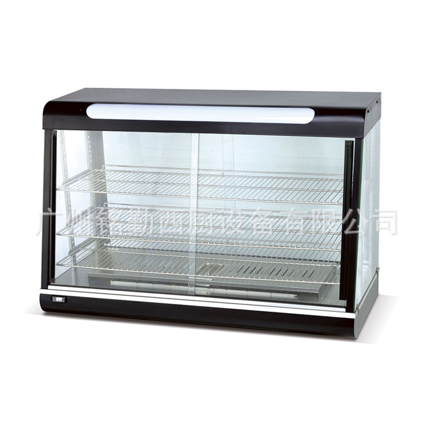 厂家黑色台式食物保温柜 前后开门陈列售卖柜 展示柜 商用