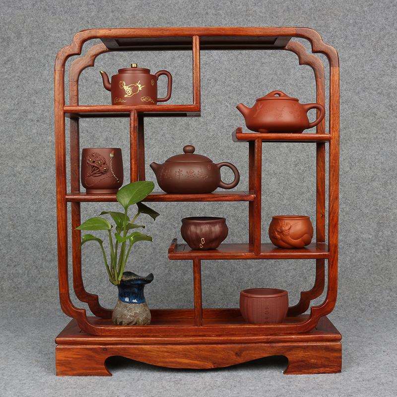 8V黄花梨木博古架中式多宝阁隔断实木古董架紫砂壶展示柜桌面置物