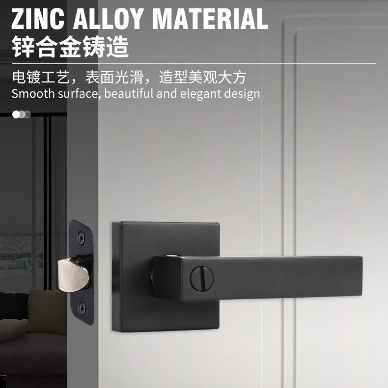 美式机械门锁卧室木门锌合金门把手家用卫生间浴室重型三杆执手锁
