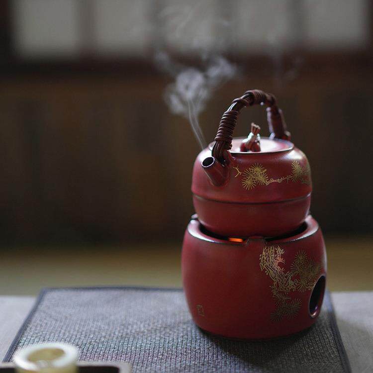梵山堂陶壶煮水壶千山翠小品壶苏打釉老岩泥泡茶烧水电陶炉侧把壶