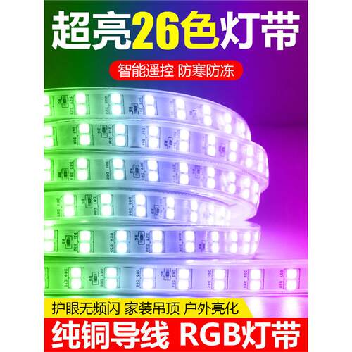Casambi超亮24色灯带七彩变色客厅吊顶家用智能遥控氛围霓虹防水r