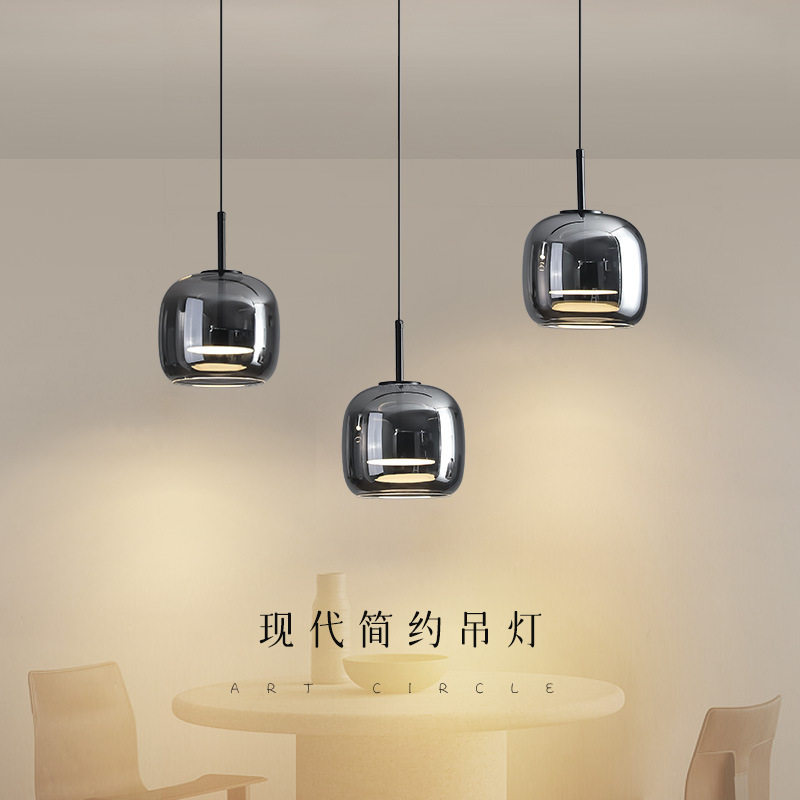北欧简约创意三头玻璃餐厅吊灯