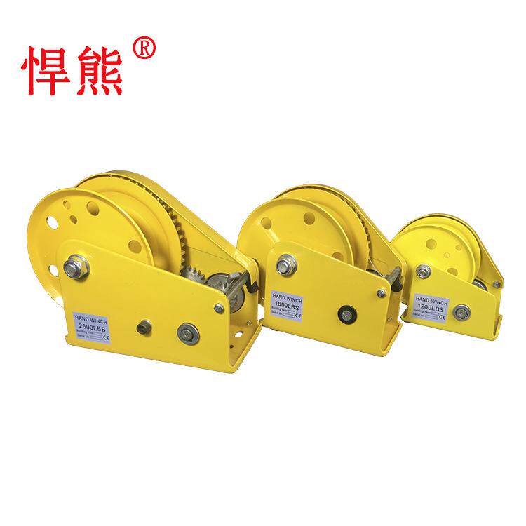 新品悍熊牌1200磅自锁式手摇绞盘手绞车卷扬机户外自救