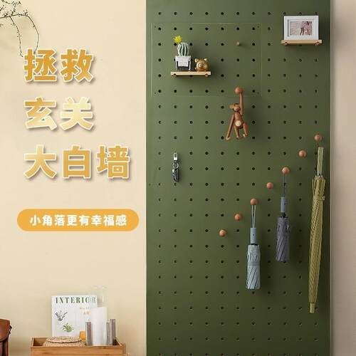 实木多层洞洞板墙上置物架玄关木质墙壁挂墙书架隔板收纳架挂板墙