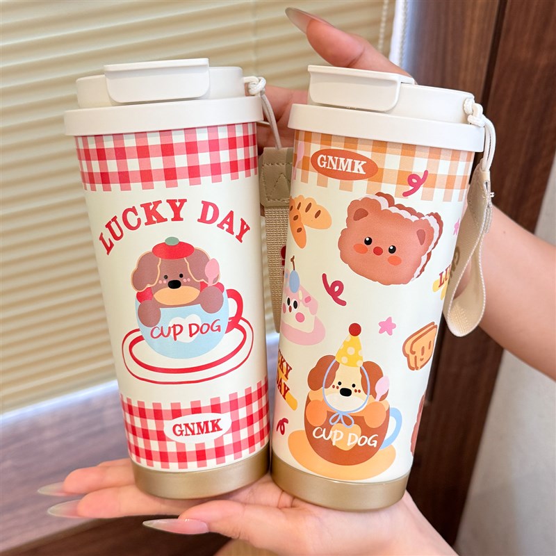 双饮咖啡杯陶瓷内胆保温保冷杯女可携式吸管杯办公P室泡茶杯2025