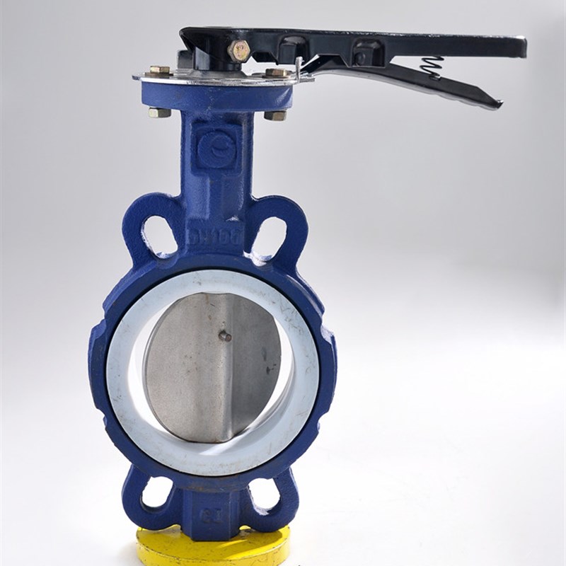 D71F4-16Q 四q氟对夹手柄蝶阀 对夹蝶阀 衬氟蝶阀不锈钢板蝶阀