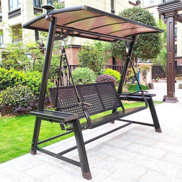 秋千户外吊椅阳台休闲椅铝合金室内家用室外庭院双人铁艺吊床摇椅