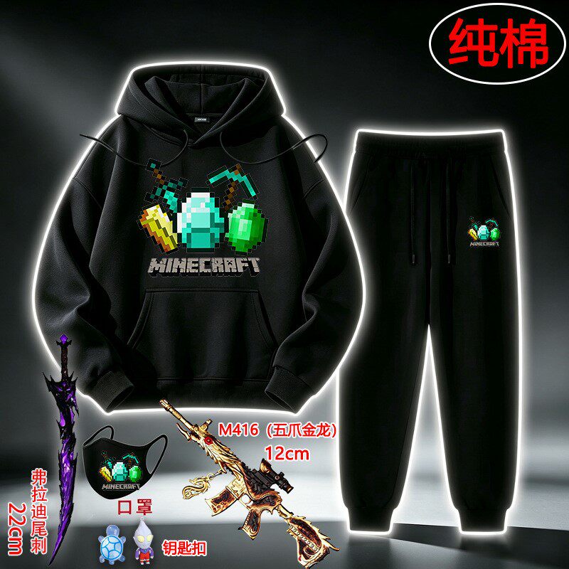 我的世界中大男儿童纯棉休闲卫衣