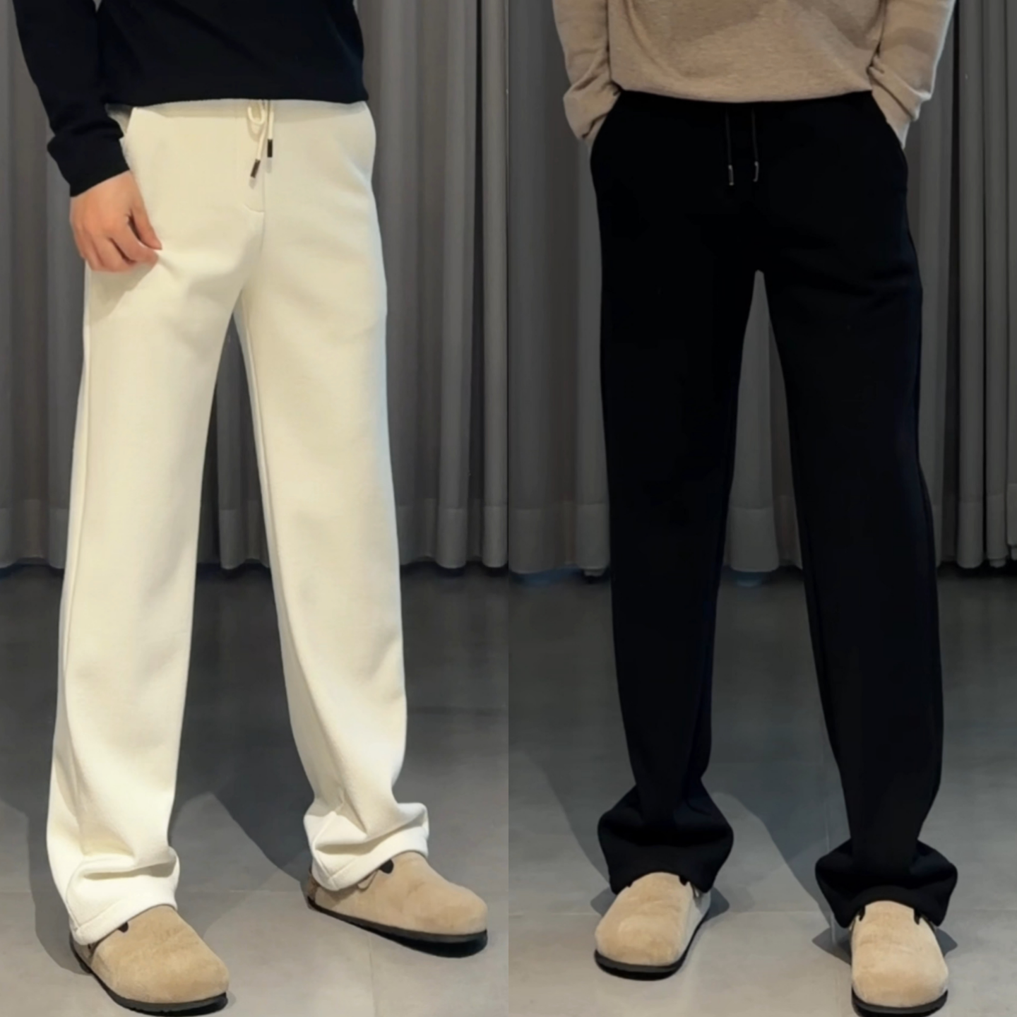 轻奢商务品质男裤冬款高级感时尚百搭直筒休闲裤潮流简约纯色长裤