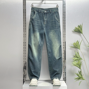 秋季新款男士牛仔裤休闲裤时尚百搭直筒长裤子男款潮流帅气ins潮