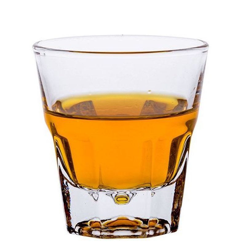 啤酒杯 钢化玻璃杯商用耐摔KTV酒杯八角杯印制加厚酒吧杯家用茶杯