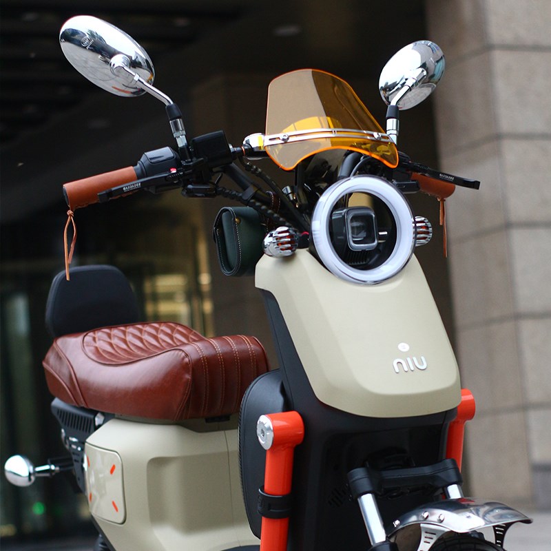 小牛U2/2022款UQi+复古碳纤维改装挡风板车台塞转向尾灯坐垫车包