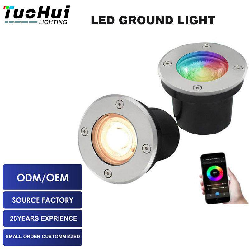 LED地埋灯RGBW花园阶梯嵌入式照明酒店长廊踏脚灯Tuya Zigbee控制