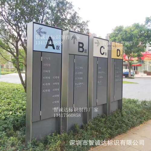 不锈钢落地立牌标识指示牌户外立式商场房地产停车牌导引牌引路牌